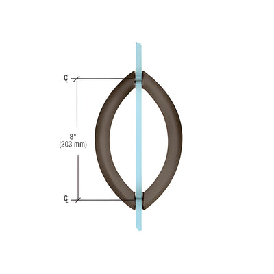 CRL Oil Rubbed Bronze 8" Crescent Style Back-to-Back Pull Handles Without Metal Washers