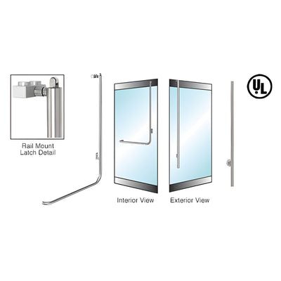 CRL-Blumcraft® Brushed Stainless Steel Right Hand Reverse Rail Mount 'LS' Keyed Access Dummy Handle for 5/8" Glass