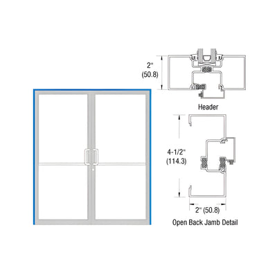 CRL-U.S. Aluminum Custom KYNAR® Paint Custom Size Series IT451 Open Back Offset Pivot Up and Over Frame Complete (2F)