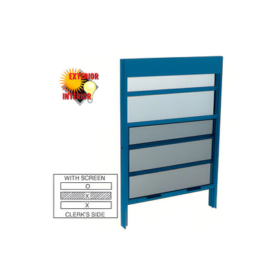 CRL Custom Powder Painted Vertical Sliding Service Windows with Sash Balances and 1/4" Glass with Screen