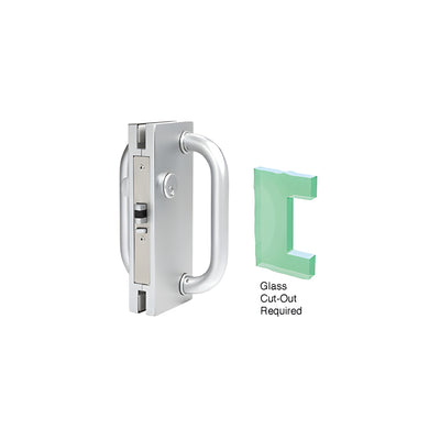 CRL Satin Anodized 4" x 10" RH/LHR Center Lock with Deadlatch