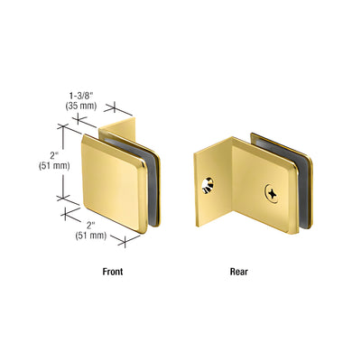 CRL Unlacquered Brass Fixed Panel Beveled Clamp With Small Leg