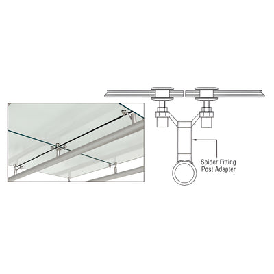 CRL Brushed Stainless 1-3/4" Diameter Spider Fitting Post adaptor- Custom Length
