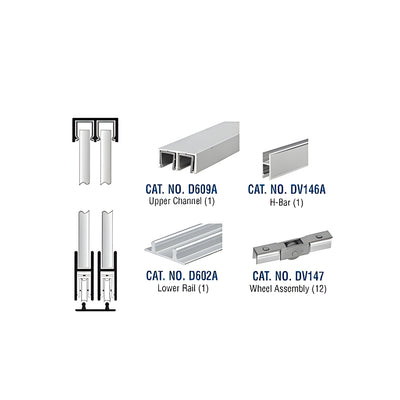 CRL Satin Anodized Continental Style Security Rolling Track Assembly