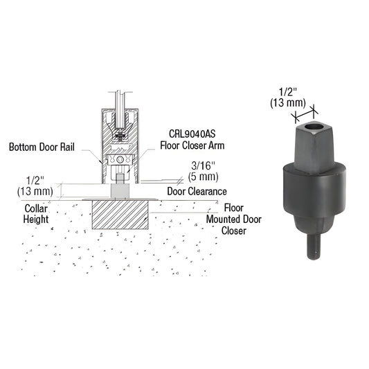 CRL Mab-Type 1/2" Collar Height Door Spindle