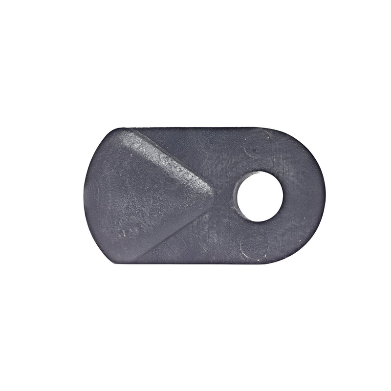 A single black nylon flush screen clip shown from the front.