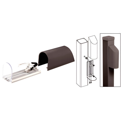 CRL Matte Bronze Aluminum Post Mounted Decorative Light With Hood