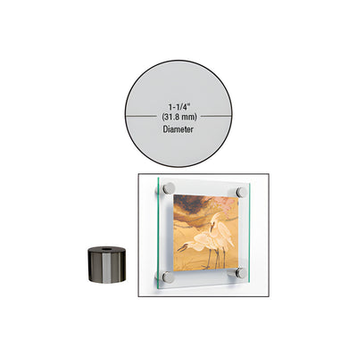 CRL Gun Metal 1-1/4" Diameter by 1" Standoff Base