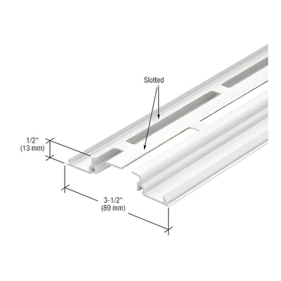 CRL-U.S. Aluminum White KYNAR® Paint Slotted Shallow Pocket Insert for 1" Glass - 24'-2"