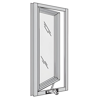 CRL-U.S. Aluminum White KYNAR® Paint 7400 Series Out-Swing Casement Window for 1" Glazing