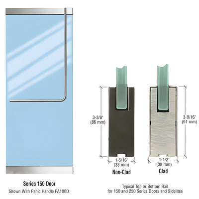 CRL-Blumcraft® Brushed Stainless 150 Series Entrance Door - 1/2" Glass