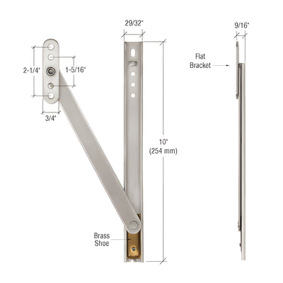 CRL 10" Heavy-Duty Friction Adjuster With a Flat Bracket