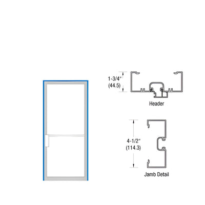 CRL-U.S. Aluminum White KYNAR® Paint Left Hand NOA 1-3/4" x 4-1/2" Up and Over Frame with Offset Pivot for Surface Mount Closer