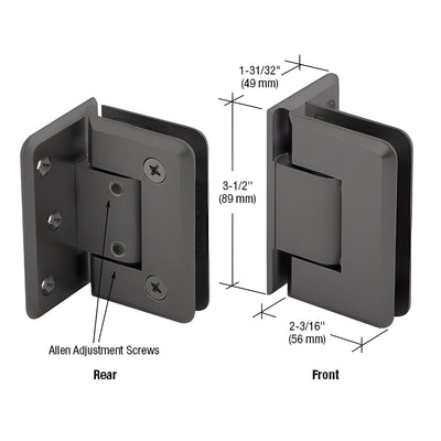 CRL Oil Rubbed Bronze Pinnacle Adjustable Wall Mount Offset Back Plate Hinge