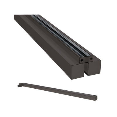 CRL Black Bronze Anodized Custom Size Single Door Glass-to-Wall Floating Header with Fin Brackets