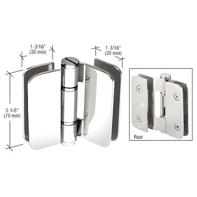 CRL Zurich 01 Polished SS 180° Glass-to-Glass Inswing Bifold Hinge