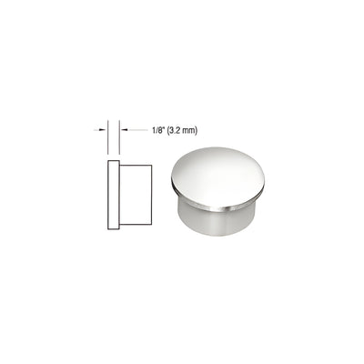 CRL Polished Stainless Flat End Cap for 1-1/2" Outside Diameter Tubing