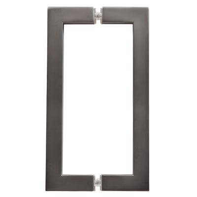 CRL Matte Gun Metal 8" x 8" SQ Series Square Tubing Back-to-Back Pull Handles