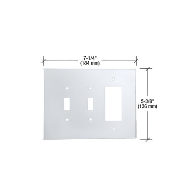 CRL Clear Double Toggle Switch Single Designer Acrylic Mirror Plate