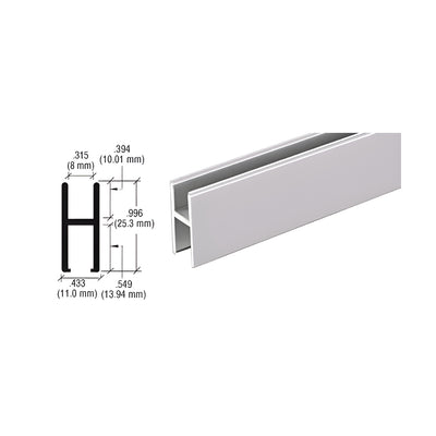 CRL Brite Anodized Aluminum 'H' Bar for Use on All CRL Track Assemblies