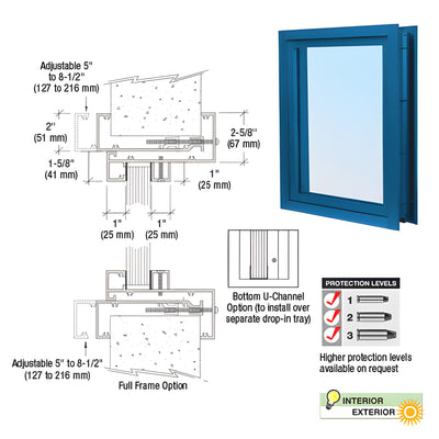 CRL Powder Painted (Specify) Aluminum Clamp-On Frame Exterior Glazed Vision Window