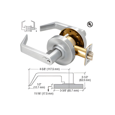 CRL Heavy-Duty Brushed Chrome Grade 1 Lever Locksets Storeroom - 7-Pin SFIC