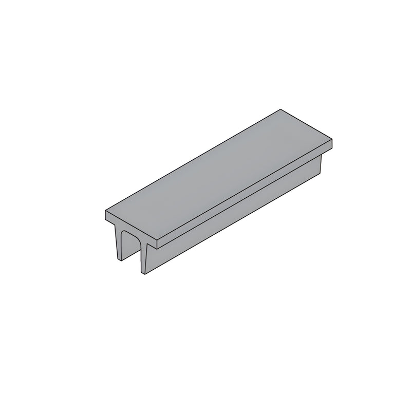 A technical illustration showing the T-shaped profile of the black EPDM head receptor gasket.