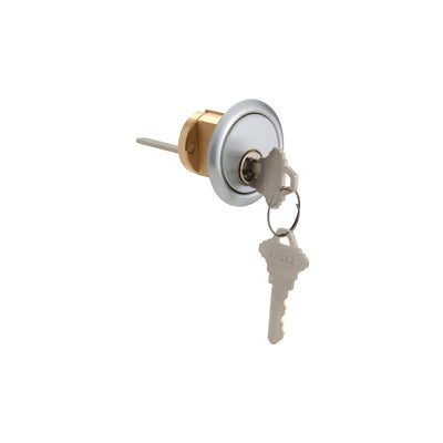 CRL Satin Chrome Rim Cylinder 5 Pin with Keyed Alike Schlage® 'C' Keyway and 1-3/4" Long Tailpiece