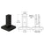 CRL Matte Black Finish Surface Mount Friction Fit Square Spigot