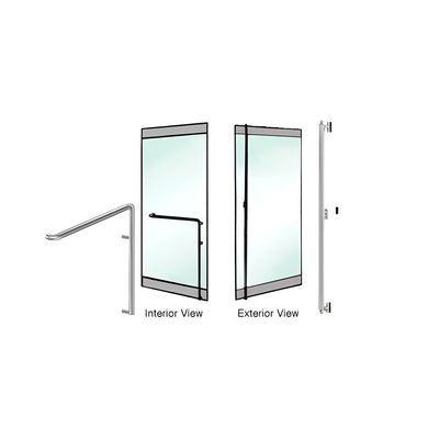 CRL-Blumcraft® Brushed Stainless Right Hand Reverse Rail Mount "F" Exterior Dummy Handle