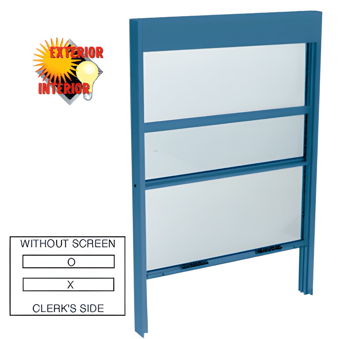 CRL Powder-Coated Vertical Sliding Window w/ Sash Bal, 1/4" Glass