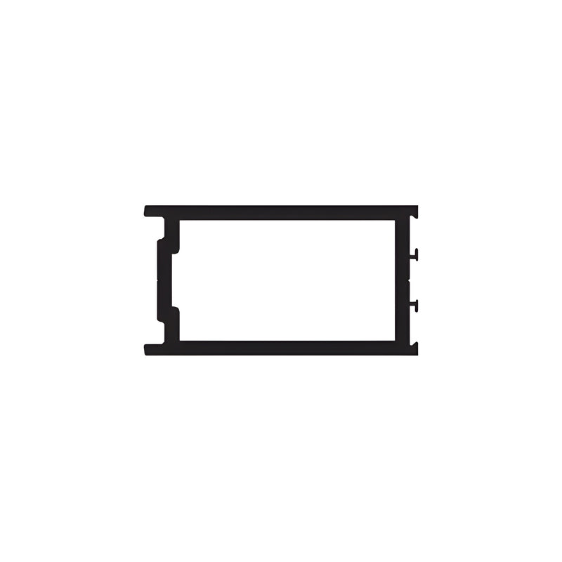 A black cross-section profile view of the 800 Durafront adjustable astragal stile.