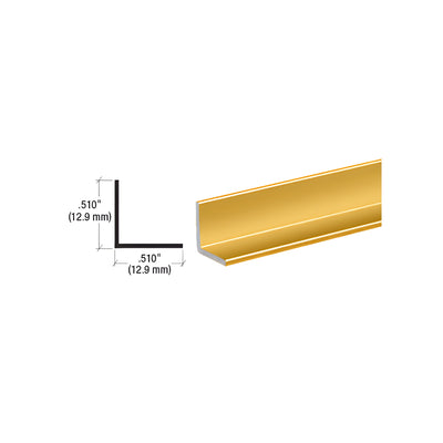 CRL Brite Gold Anodized 1/2" Aluminum Angle Extrusion