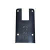 A close-up view of the 4-inch black aluminum square end cap featuring the CRL logo and four mounting holes.