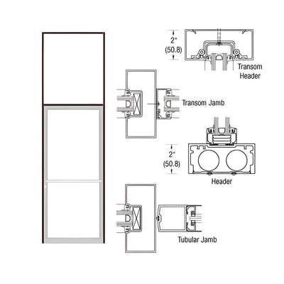 CRL-U.S. Aluminum Bronze Black Anodized 40" x 126" 451 Series Transom Single Door Frame for Center Hung OHCC