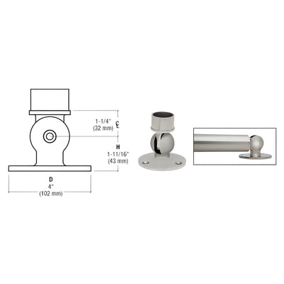 CRL Brushed Stainless Adjustable Flange for 2" Tubing