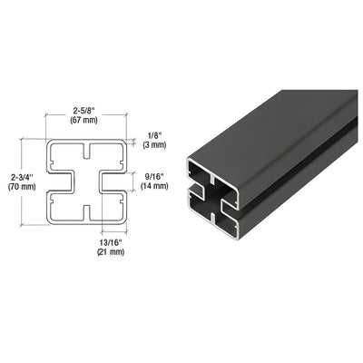 CRL Matte Black Heavy-Duty Windscreen Post Only - 48"