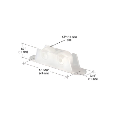 CRL 1/2" Flat Edge Tandem Nylon Window Roller with 7/16" Wide Housing
