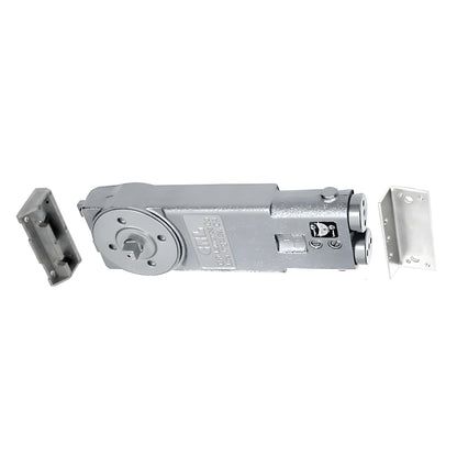 CRL7172 silver overhead concealed door closer body with mounting clips and mounting plates