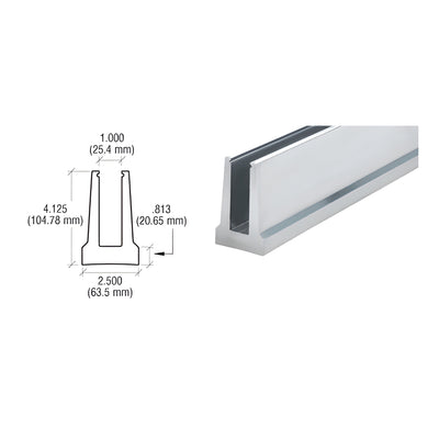 CRL B5T Series Mill Aluminum 240" Tapered Base Shoe Undrilled for 1/2" Glass