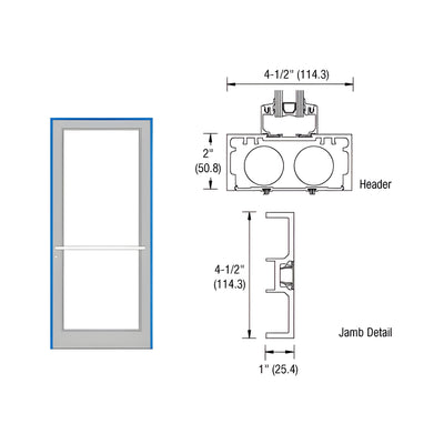 CRL-U.S. Aluminum Custom Painted Series DF800 Up/Over Sub Frame for a Single Door
