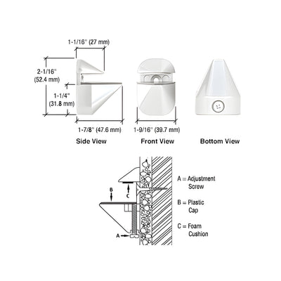 CRL White Adjustable Shelf Clamp