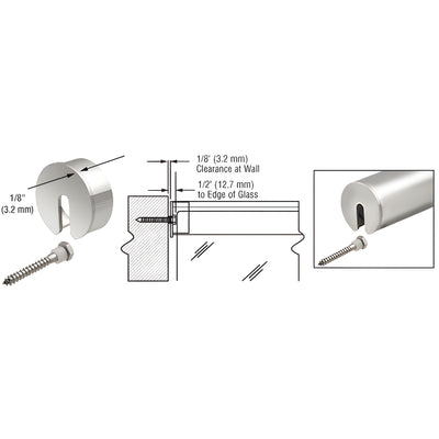 CRL Polished Stainless Stabilizing End Cap for 2-1/2" Cap Railing