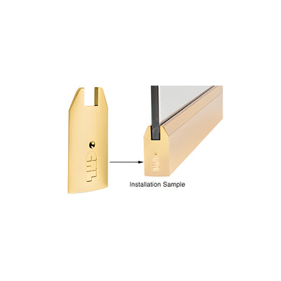 CRL Polished Brass 4" Tapered End Cap for Wedge-Lock® Sidelite Rails and 3/4" Glass