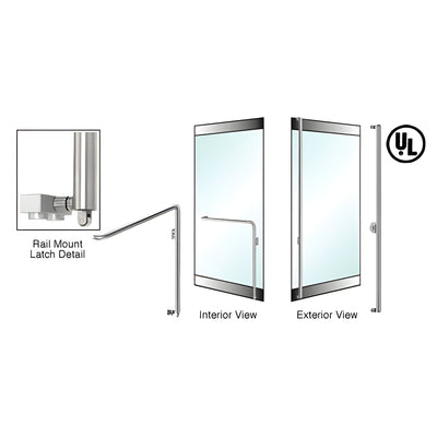 CRL-Blumcraft® Brushed Stainless Right Hand Reverse Rail Mount Keyed Access 'F' Exterior Bottom Securing Panic Handle for 3/4" Glass