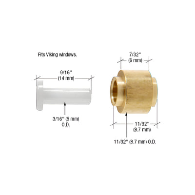CRL 11/32" Brass Replacement Sliding Window Roller with Axle Pin for Viking Series M70 Windows