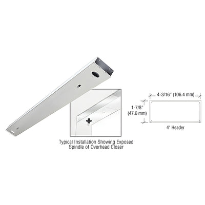 CRL Brushed Stainless Steel 4" x 72" Double Door Header
