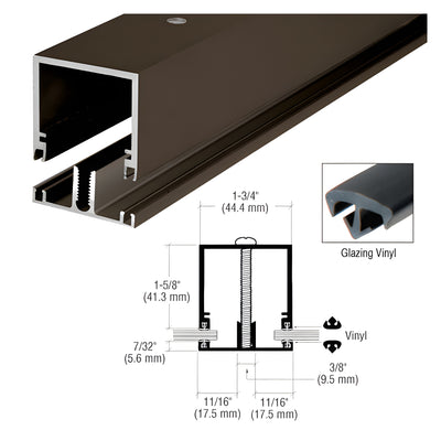 CRL-U.S. Aluminum Deep Division Bar with Vinyl, Dark Bronze Anodized - 24'