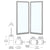 CRL-U.S. Aluminum Clear Anodized Custom Size Blank Pair 250 Narrow Center Stile Entrance Doors - No Prep