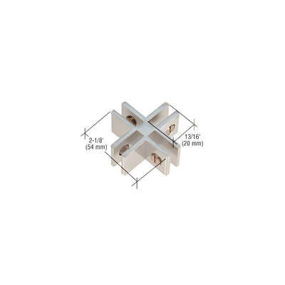 CRL Chrome Anodized Aluminum 4-Way 90 Degree Glass Connector